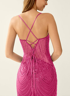 Magnolia Fuchsia Sequins Mermaid Maxi Dress image2