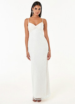 Adrina Crema Vestido con cuentas image4