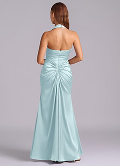 Azazie Destiny Bridesmaid Dresses Cloud Blue Mermaid Sweetheart Neckline Stretch Satin Dress image2