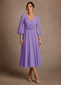 Azazie Ana Klänningar till brudens mor Klä A-Line i Chiffong Spets Tahiti image1