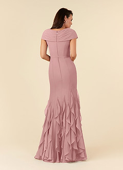 Azazie Bailora Final Sale Dusty Rose Mermaid Ruched Chiffon Dress image2