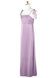Azazie Violeta Junior Agave A-Line Bow Stretch Satin Dress image7