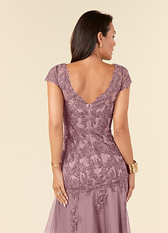Azazie Romy Mother of the Bride Dresses Dusty Rose Mermaid V-Neck Sequins Tulle Dress image6