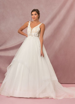 Azazie Toni Wedding Dresses Diamond White Champagne Ball-Gown Sequins Tulle Dress image4