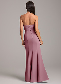Azazie Yola Bridesmaid Dresses Vintage Mauve Sheath Pleated Chiffon Convertible Dress image6