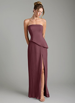 Azazie Tierney Bridesmaid Dresses Sangria A-Line Strapless Chiffon Convertible Dress image4