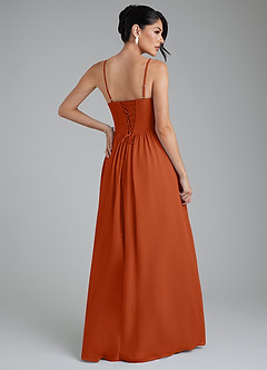 Azazie Alisha Bridesmaid Dresses Burnt Orange A-Line Corset Chiffon Dress image9