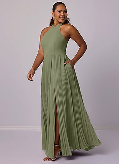 Barbie ♥ Azazie Bridesmaid Dresses Pistachio A-Line Pleated Chiffon Dress image10
