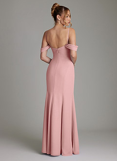 Azazie Karmela Bridesmaid Dresses Dusty Rose A-Line Off the Shoulder Chiffon Dress image2