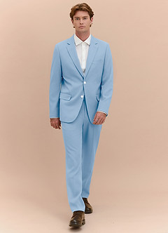 front James Sky Blue Structured Stretch Suit