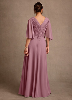Azazie Tilda Mother of the Bride Dresses Vintage Mauve A-Line Lace Chiffon Dress image2