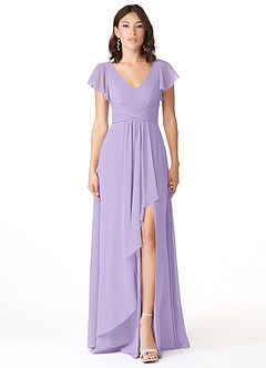 Azazie Omari Bridesmaid Dresses Lilac A-Line Chiffon Dress image1