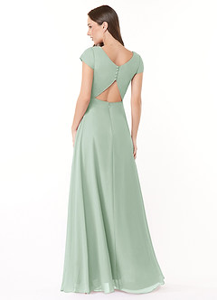 Azazie Hainsly Bridesmaid Dresses Agave A-Line Sweetheart Neckline Chiffon Dress image2