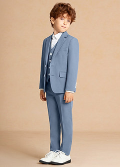 front Finn Zakurzony Niebieski Garnitur chłopięcy 3-częściowy
