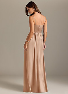 Azazie Calianna Bridesmaid Dresses English Rose A-Line Off the Shoulder Stretch Satin Convertible Dress image2