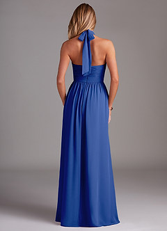Azazie Avary Bridesmaid Dresses Royal Blue A-Line Pleated Chiffon Dress image8