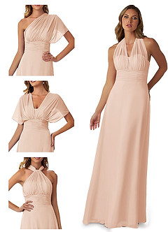 Azazie Fifi Bridesmaid Dresses English Rose A-Line Strapless Chiffon Convertible Dress image14
