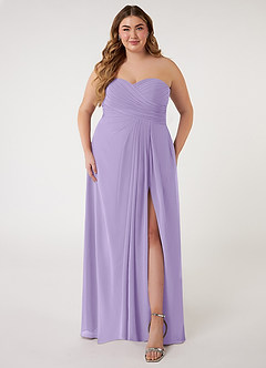 Azazie Arabella Allure Bridesmaid Dresses Lilac A-Line Sweetheart Neckline Chiffon Convertible Dress image12