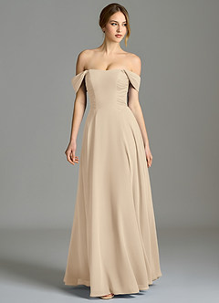 Azazie Oasis Bridesmaid Dresses Champagne A-Line with Pockets Chiffon Dress image5