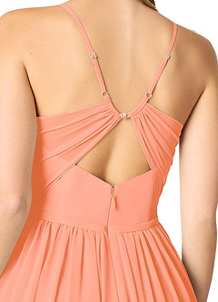Azazie Cora Bridesmaid Dresses Sunset A-Line Pleated Chiffon Dress image3