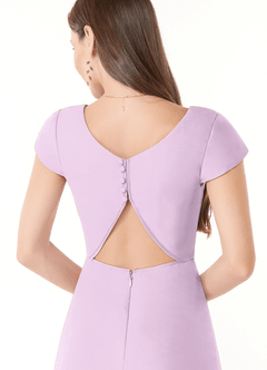 Azazie Hainsly Robes de demoiselle d'honneur Robe Trapèze en Mousseline de soie Encolure en Forme de Cœur Frostiges Flieder image6