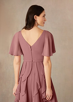 Azazie Watson Mother of the Bride Dresses Desert Rose A-Line V-Neck Chiffon Dress image5