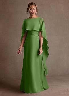 Azazie Marilla Mother of the Bride Dresses Basil A-Line Pleated Chiffon Dress image4