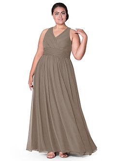 Azazie Natasha Bridesmaid Dresses A-Line Pleated Chiffon Floor-Length Dress image10