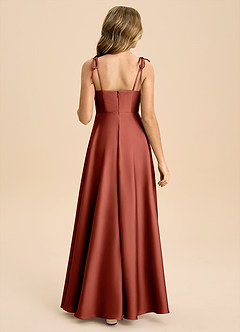 Azazie Popsy Junior Klä av A-Line i Stretch Satin Rosett image3