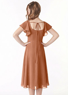 Azazie Bondi Junior Klä av A-Line i Chiffong Rynkad image3