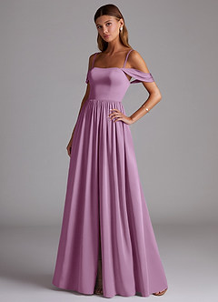 Azazie Calianna Bridesmaid Dresses Wisteria A-Line Off the Shoulder Stretch Satin Convertible Dress image3