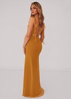 Barbie ♥ Azazie Bridesmaid Dresses Butterscotch Mermaid Corset Chiffon Dress image3