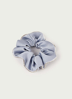 front Stone Studded Satin Hair Scrunchie