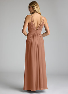 Azazie Maren Allure Bridesmaid Dresses Bronzer A-Line V-Neck Lace Chiffon Dress image5