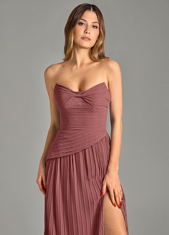 Azazie Becka Jurken voor bruidsmeisjes Jurk van Chiffon met A-Lijn Strapless Amethist image6