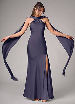 Azazie Kinsley Brautjungfernkleider Meerjungfrau-Linie Seitliche Cut-Outs Stretch-Satin Kleid Sturm image2