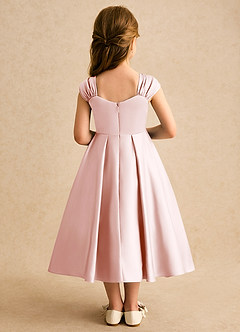 Azazie Yosemite Jurken voor bloemenmeisjes Baljurk Jurk van Mat Satijn Sweetheart Halslijn Blozend Roze image2