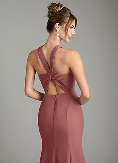 Azazie Rue Bridesmaid Dresses Amethyst A-Line Halter Chiffon Dress image6