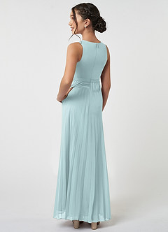Azazie Lindie Junior Mist A-Line Pleated Chiffon Dress image4
