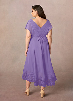Azazie Palana Mother of the Bride Dresses Royal Blue A-Line Lace Chiffon Dress image9