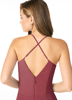 Azazie Carolina Bridesmaid Dresses Merlot Mermaid Ruched Chiffon Dress image5