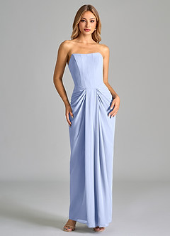 Azazie Anaïs Bridesmaid Dresses Ice Sheath Strapless Chiffon Dress image1