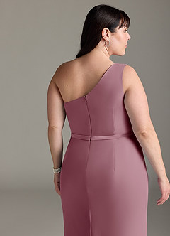 Azazie Liza Bridesmaid Dresses Vintage Mauve Mermaid One Shoulder Chiffon Dress image11