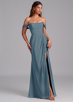 Azazie Johana Bridesmaid Dresses Twilight Mermaid Off the Shoulder Chiffon Convertible Dress image6