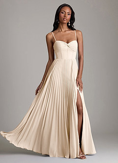 Azazie Akiko Bridesmaid Dresses White Alabaster A-Line Sweetheart Neckline Chiffon Dress image1
