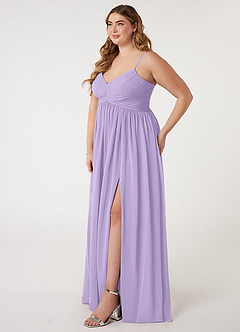 Azazie Alia Bridesmaid Dresses Lilac A-Line Pleated Chiffon Dress image8
