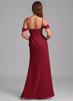 Azazie Johana Jurken voor bruidsmeisjes Converteerbaar Jurk van Chiffon met Zeemeermin Off the Shoulder Bourgondië image2