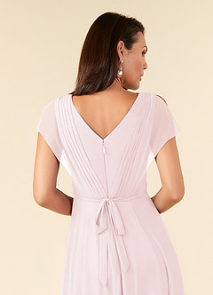 Azazie Palana Mother of the Bride Dresses Blushing Pink A-Line Lace Chiffon Dress image5
