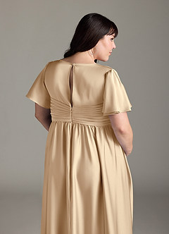 Azazie Verna Brautjungfernkleider für Schwangere A-Linie Gestreift Stretch-Satin Bodenlänge Kleid image10