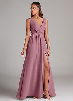 Azazie Tanicia Brautjungfernkleider A-Linie Plissee Chiffon Kleid Vintage Mauve image3